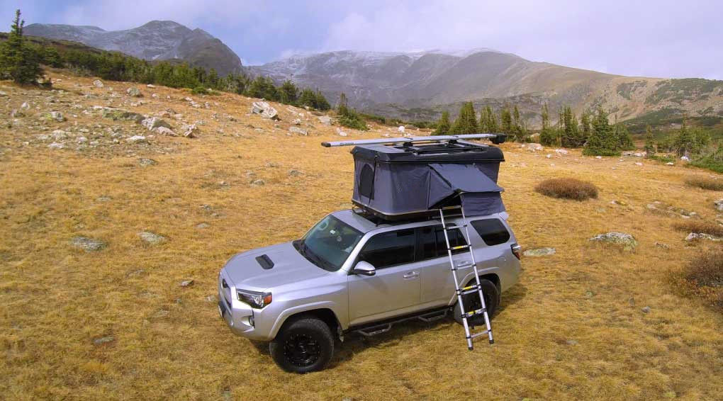 Windproof OverRoam Automatyczny namiot dachowy z aluminiową drabiną teleskopową